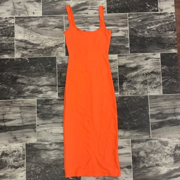NWT American Apparel | Orange Midi Tank Dress - Picture 2 of 4